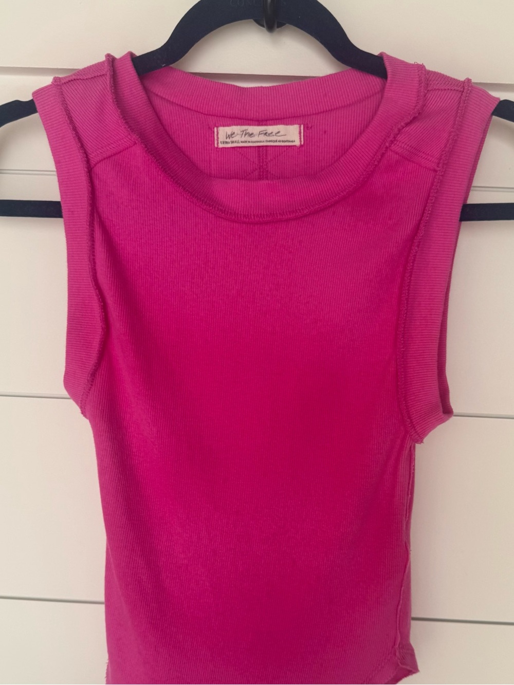 Free People We The Free Kate Ribbed Tank Hot Pink Sleeveless Top XS